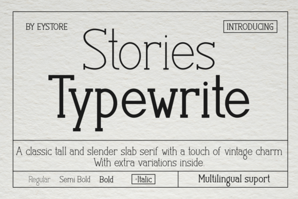 Stories Typewrite: A Vintage-Inspired Slab Serif Font