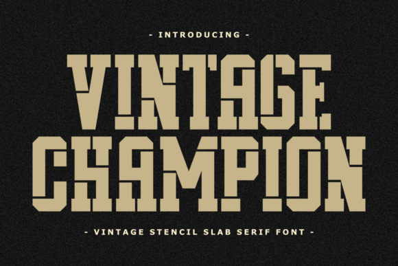 Vintage Champion Font: A Bold Choice for Industrial and Retro Design Projects